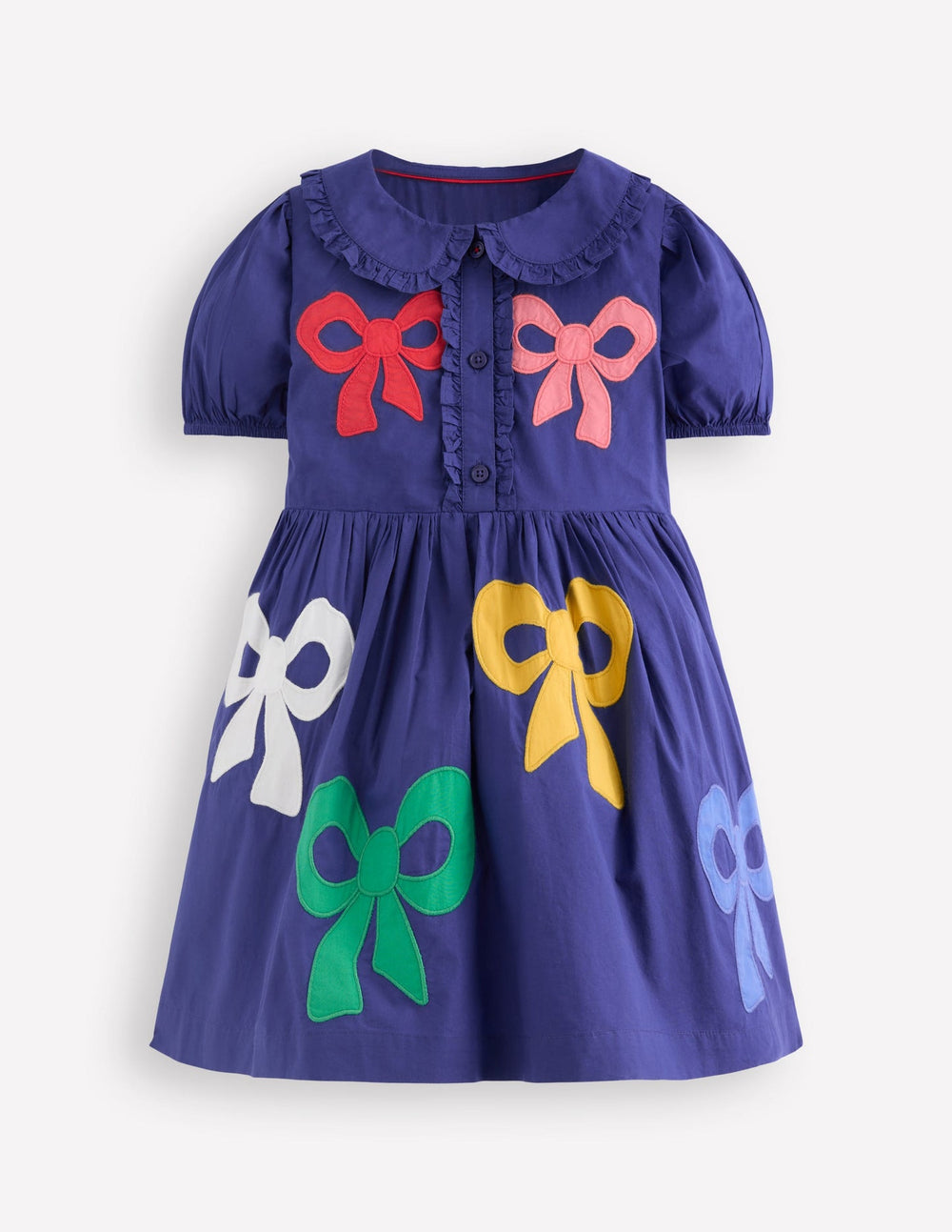 Boden Appliqué Bow Shirt Dress - Starboard Blue Bows