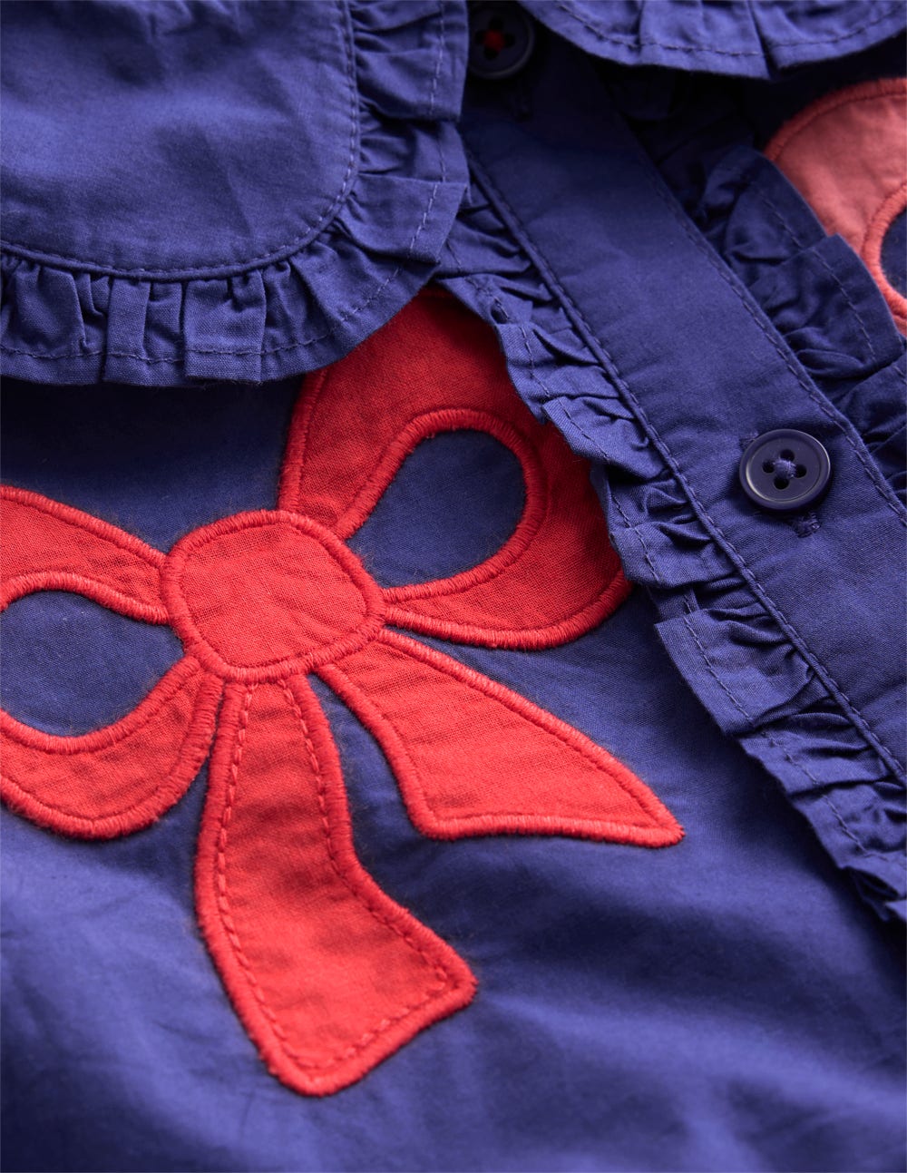Boden Appliqué Bow Shirt Dress - Starboard Blue Bows