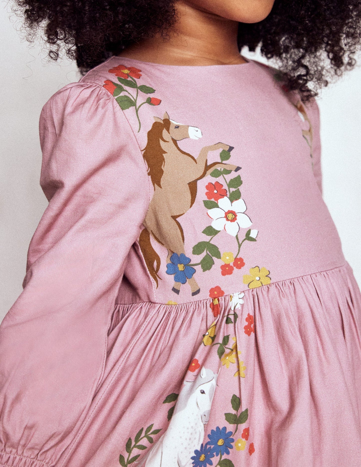 Boden Madeline Long Sleeve Dress - Formica Pink Horses