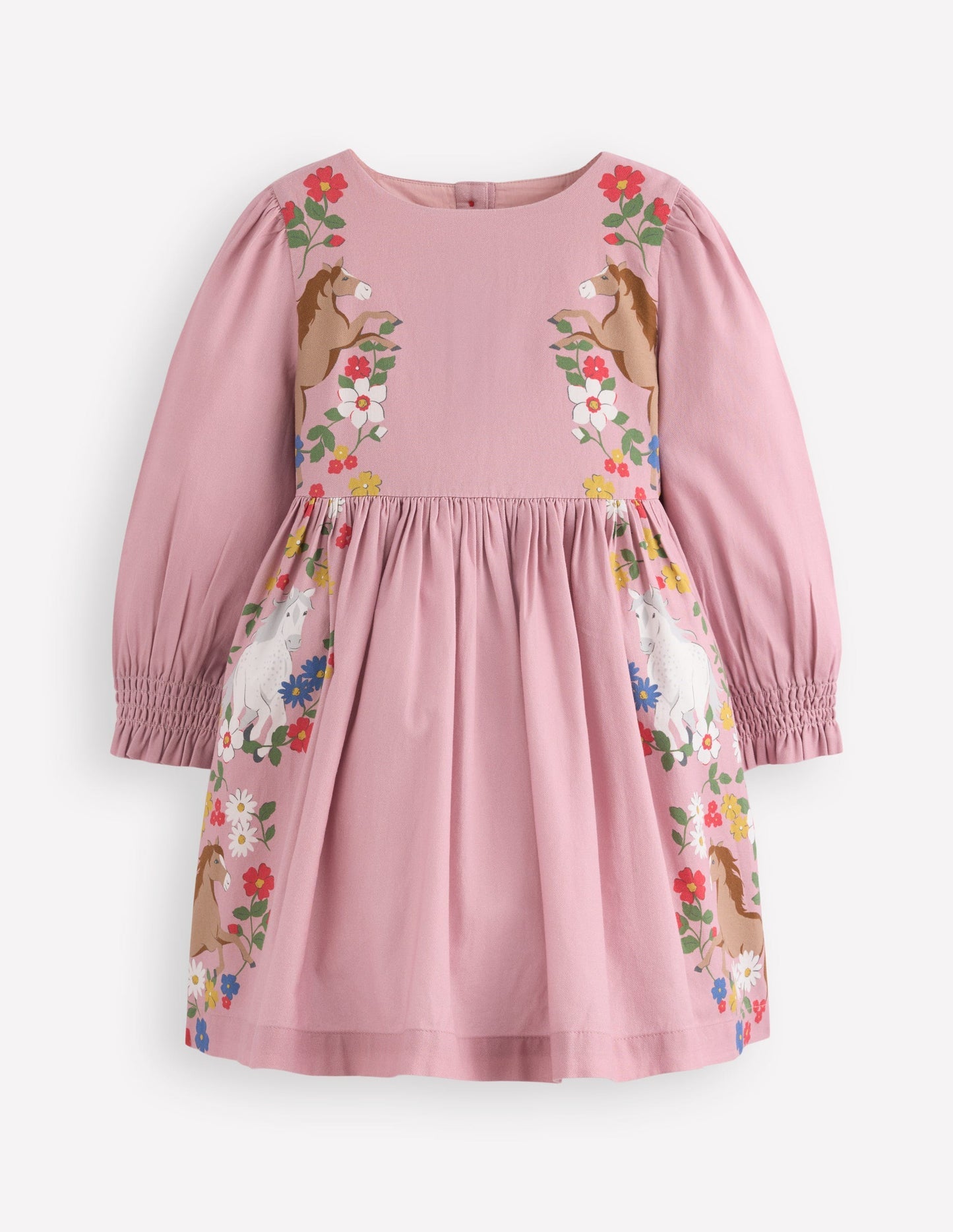 Boden Madeline Long Sleeve Dress - Formica Pink Horses