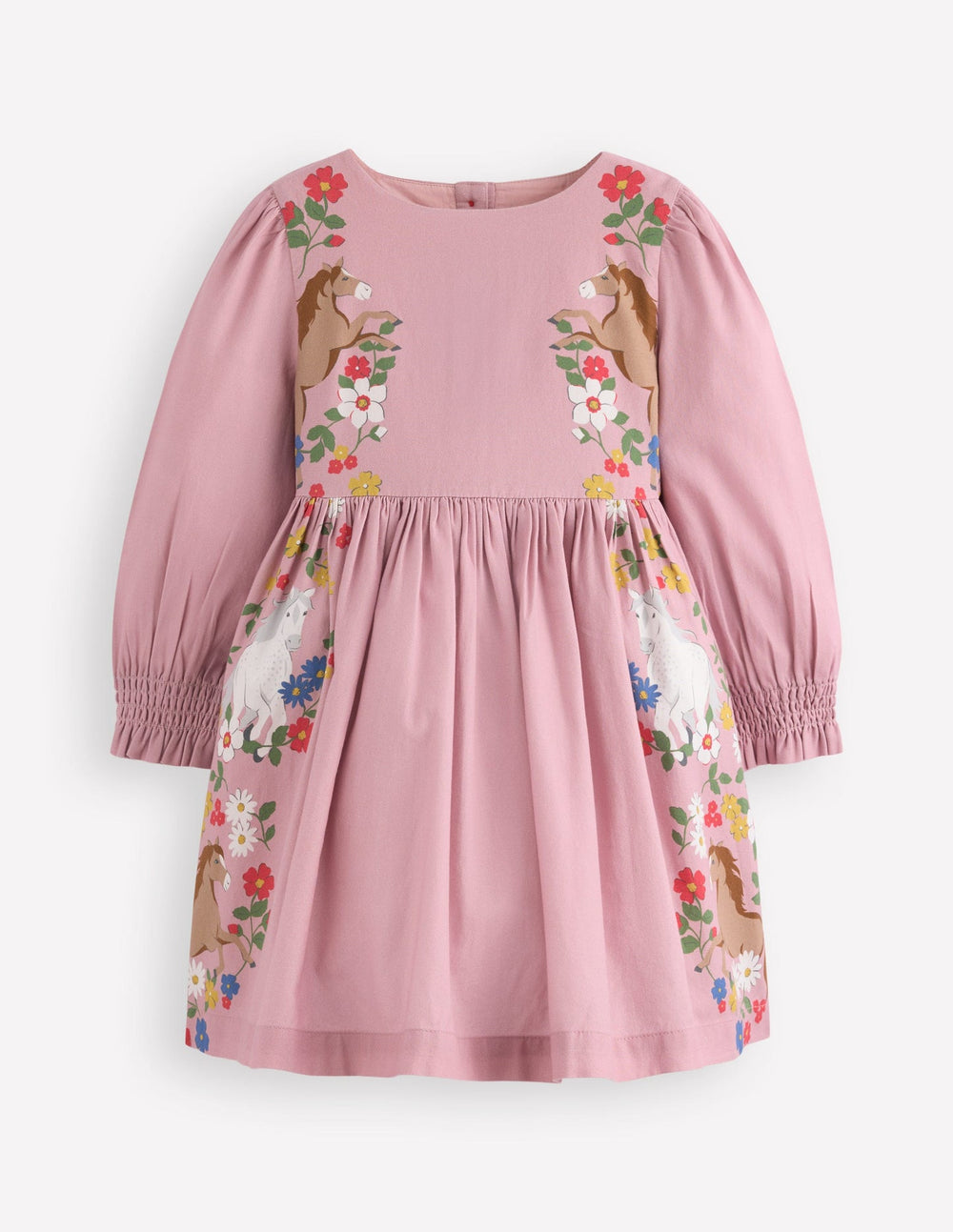 Boden Madeline Long Sleeve Dress - Formica Pink Horses
