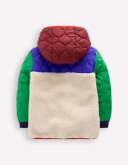Boden Quilted Borg Jacket - Natural Borg