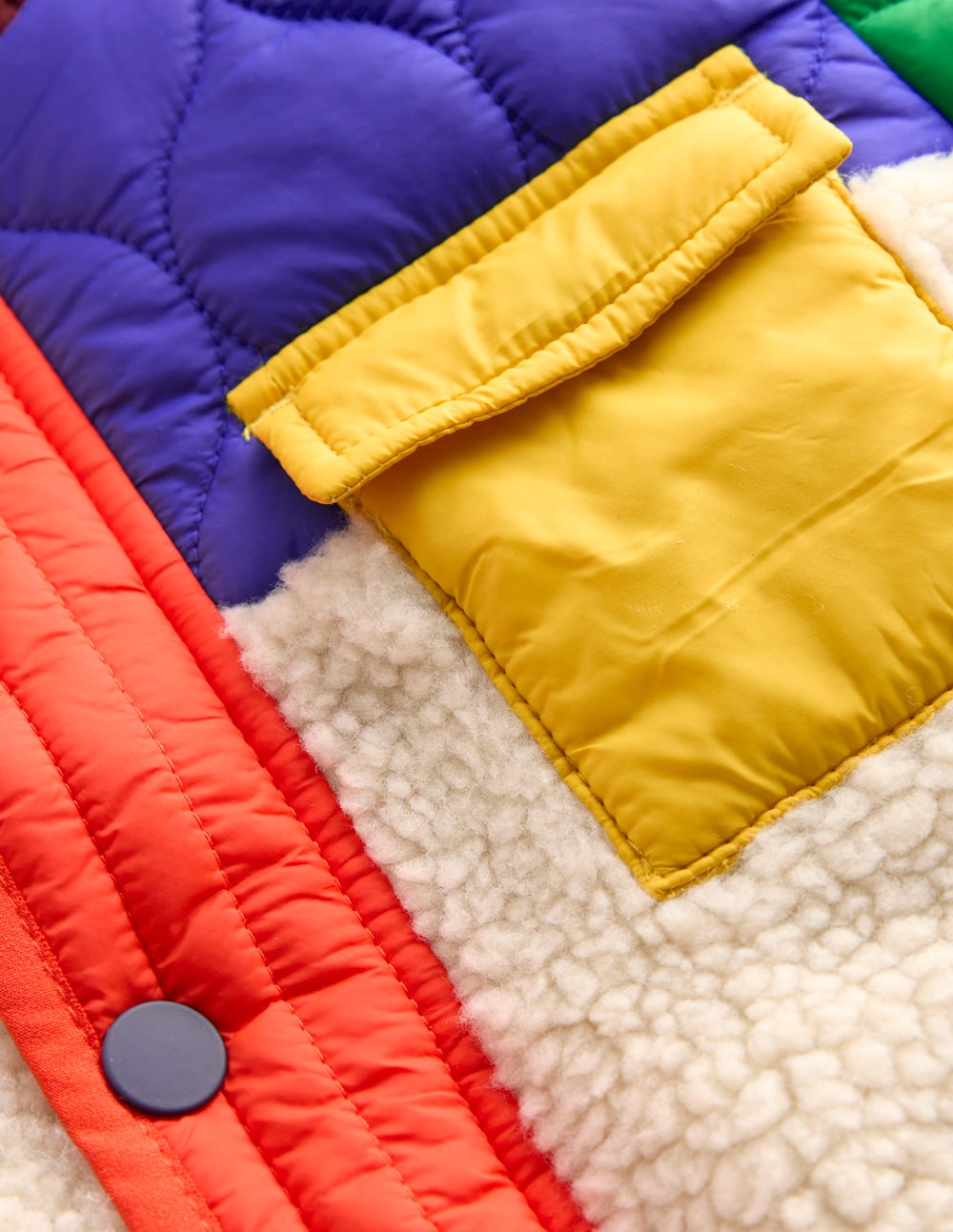 Boden Quilted Borg Jacket - Natural Borg
