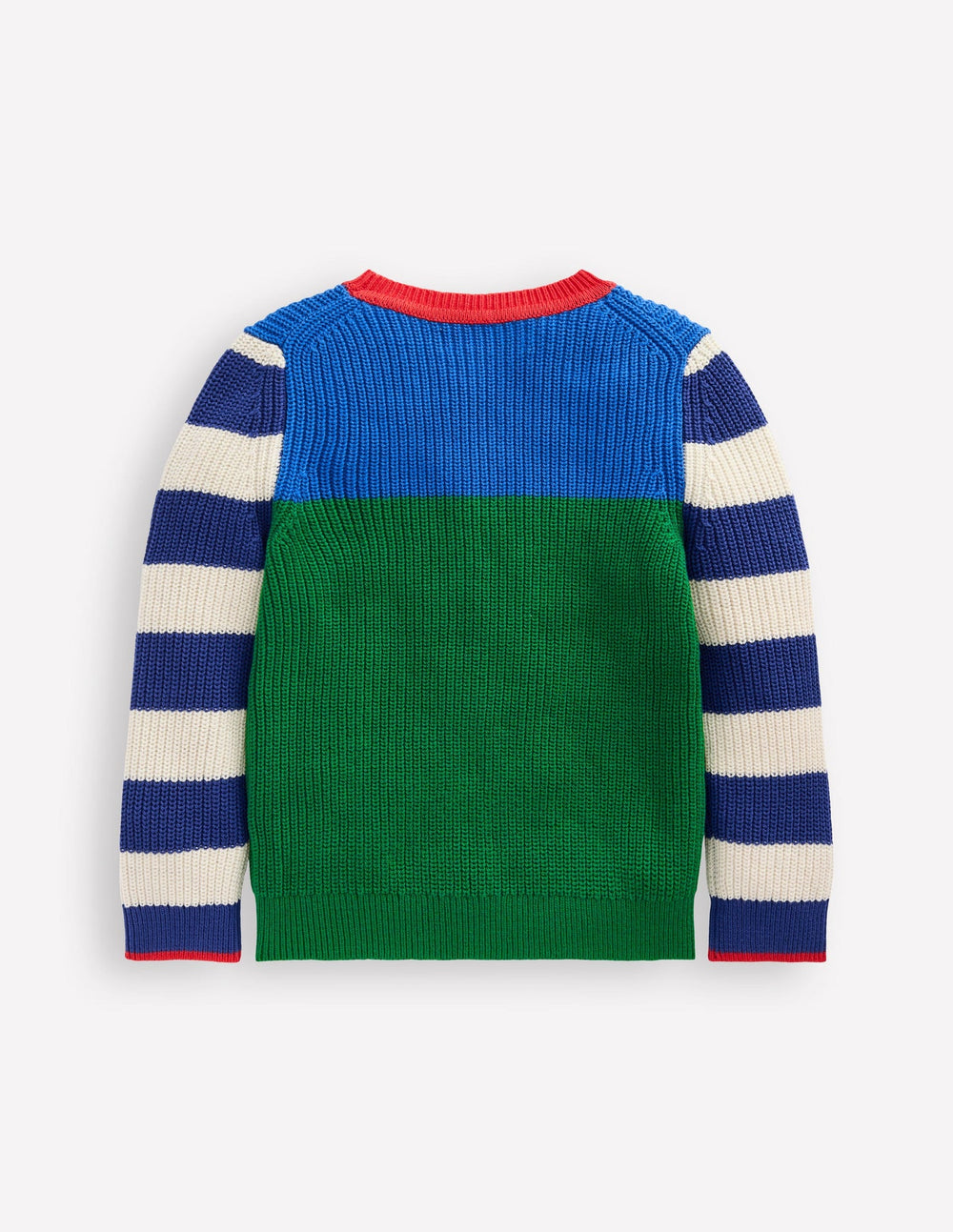 Boden Everyday Cotton Sweater - Kingfisher Blue/Rich Emerald