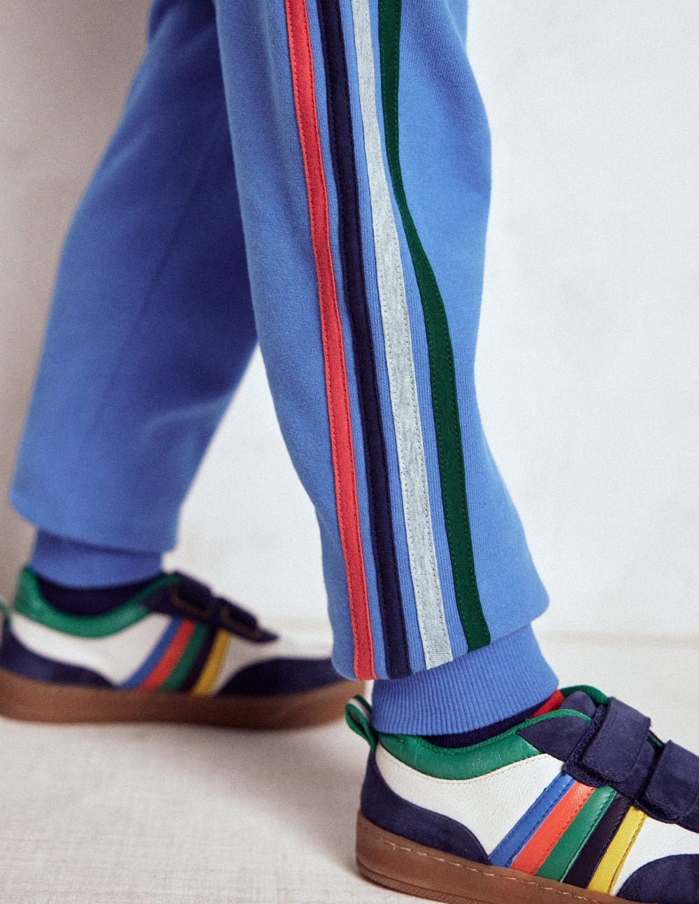 Boden Rainbow Stripe Sweatpants - Blue River