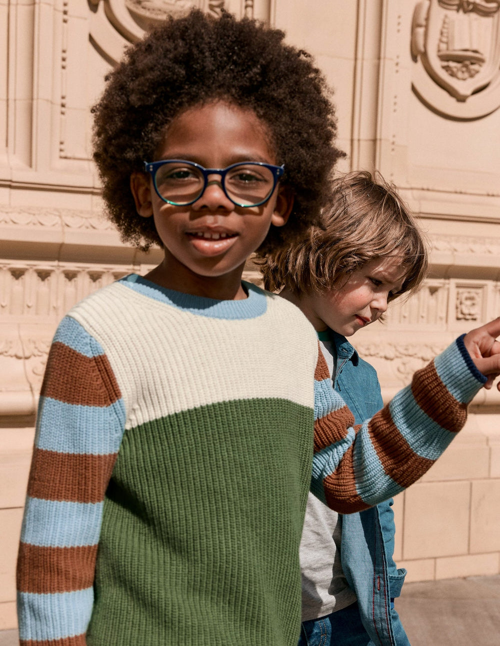 Boden Everyday Cotton Sweater - Ecru Marl/Safari Green