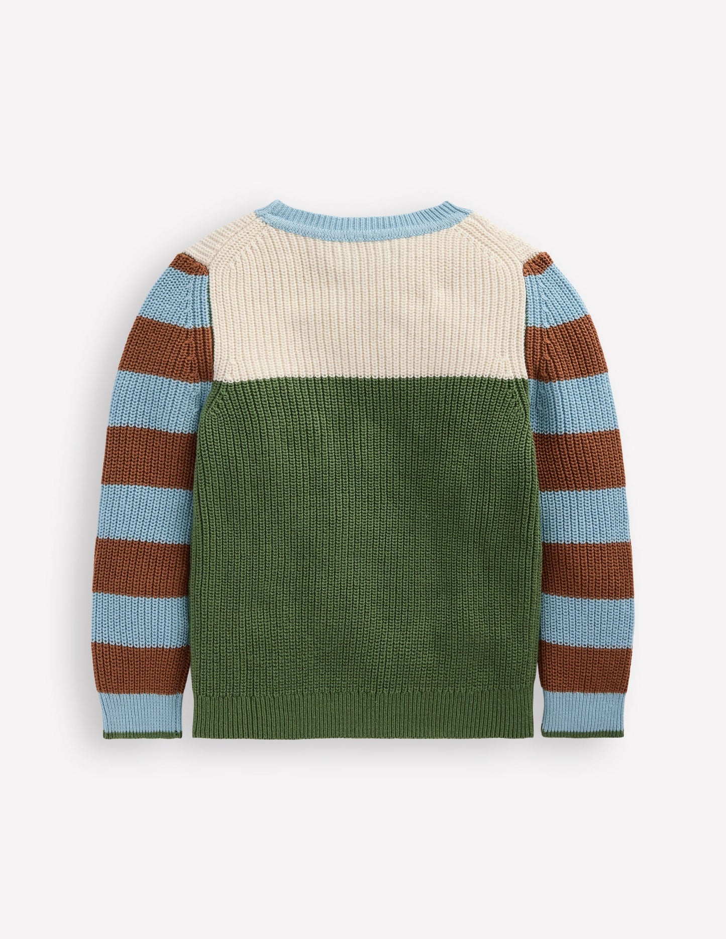 Boden Everyday Cotton Sweater - Ecru Marl/Safari Green