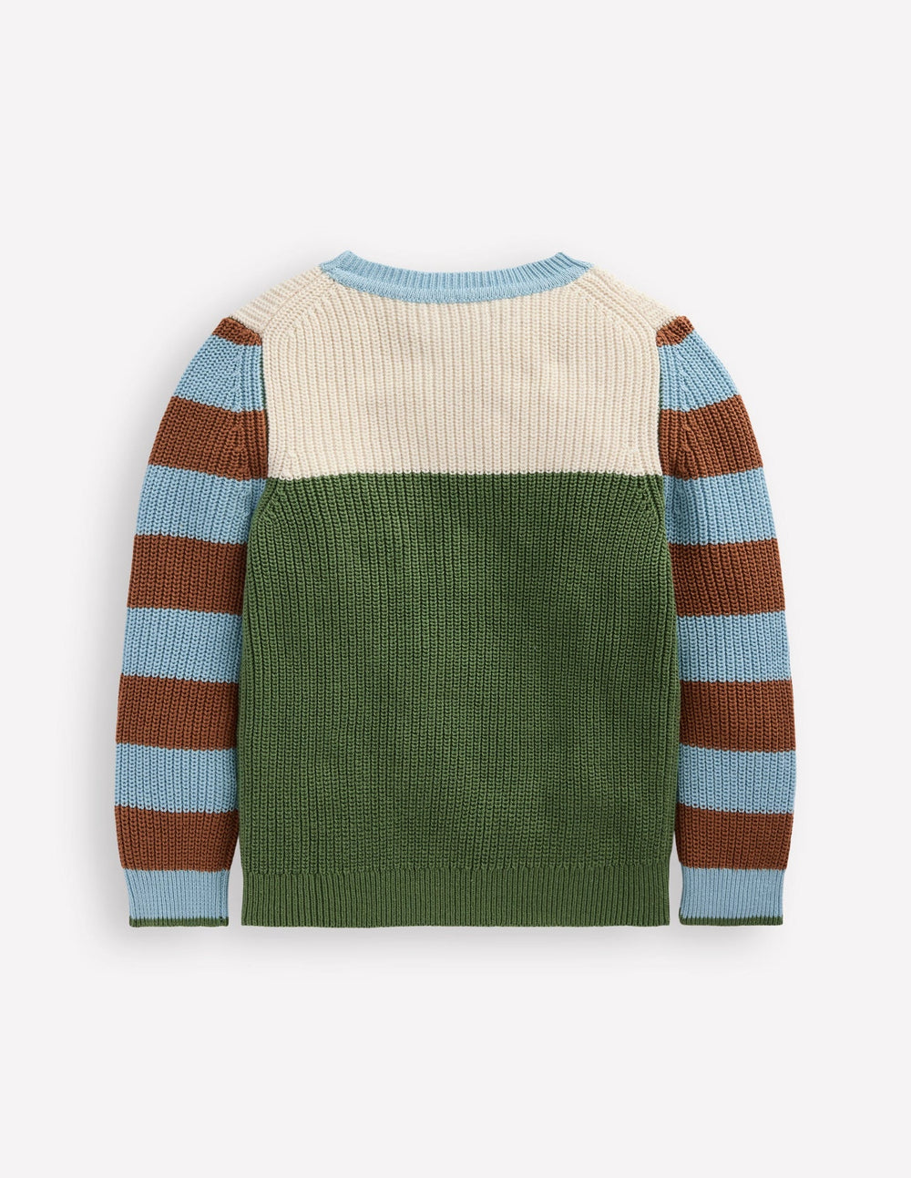 Boden Everyday Cotton Sweater - Ecru Marl/Safari Green