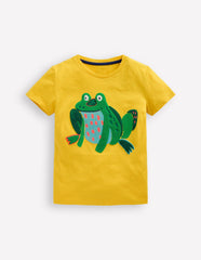 Boden Short Sleeve Bouclé T-shirt - Pineapple Yellow Frog