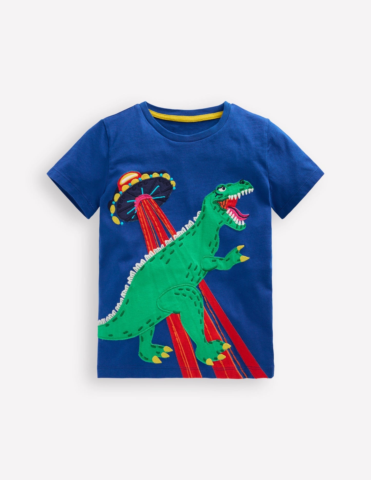 Boden Short Sleeve Appliqué T-shirt - Dino Space