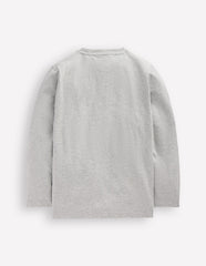 Boden Long Sleeve Bouclé T-shirt - Grey Marl Tractor