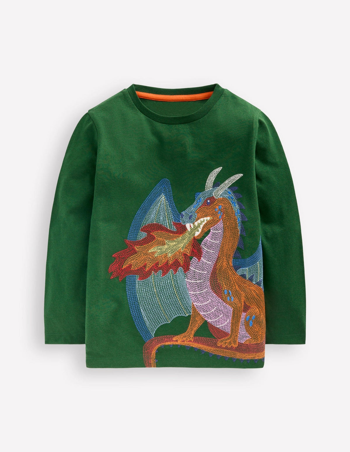 Boden Longsleeve Superstitch T-shirt - Shady Green Dragon