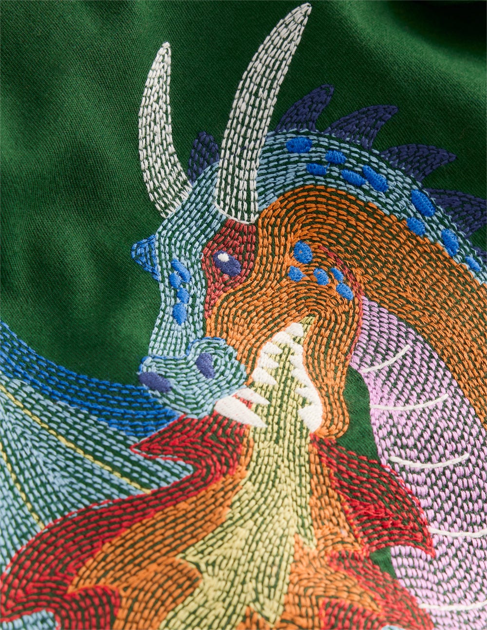 Boden Longsleeve Superstitch T-shirt - Shady Green Dragon