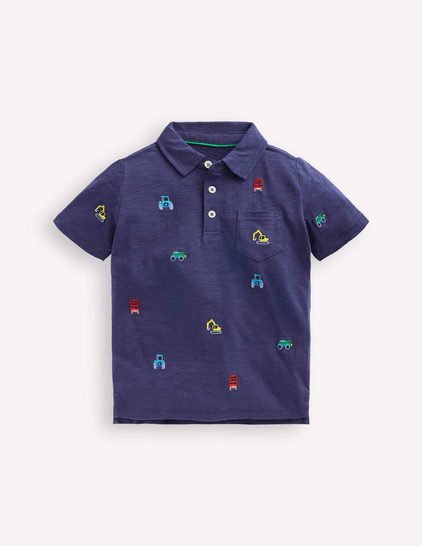 Boden Embroidered Slub Polo Shirt - College Navy Transport