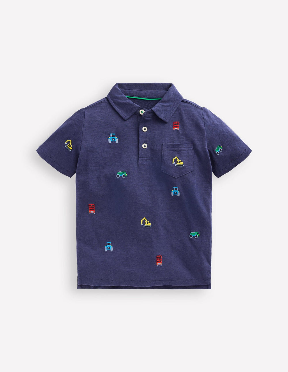Boden Embroidered Slub Polo Shirt - College Navy Transport