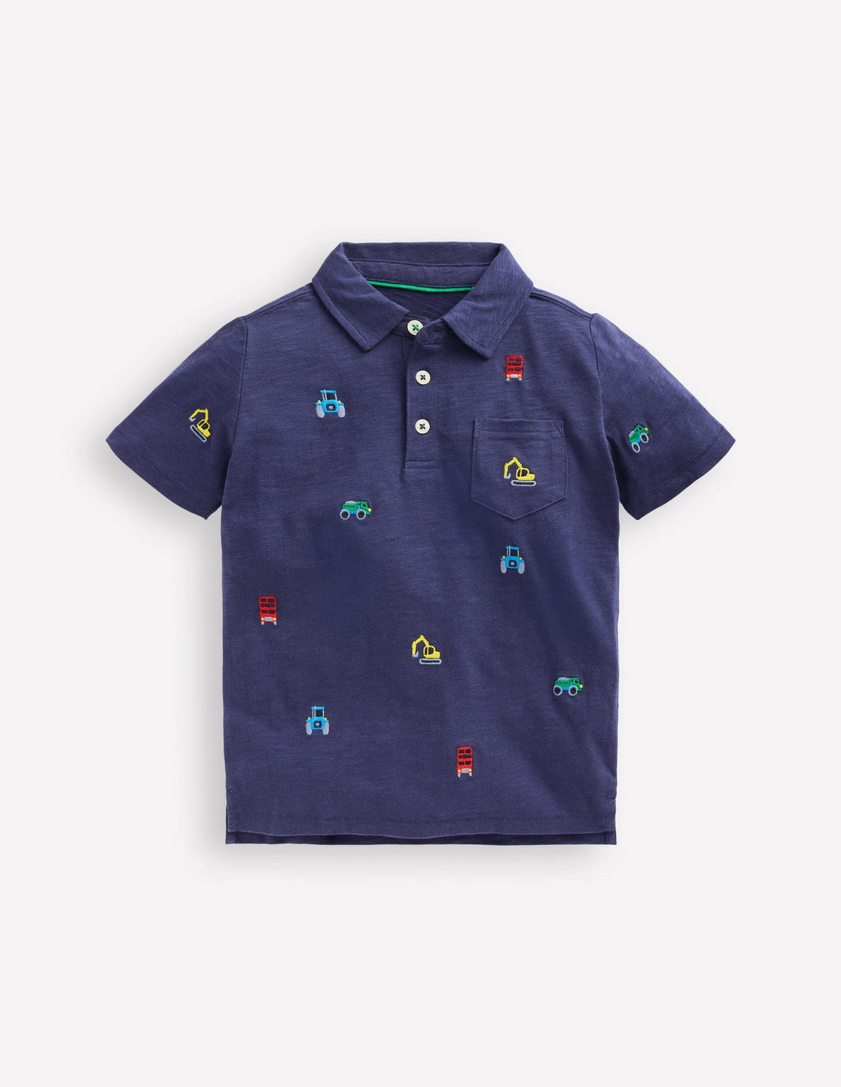 Boden Embroidered Slub Polo Shirt - College Navy Transport