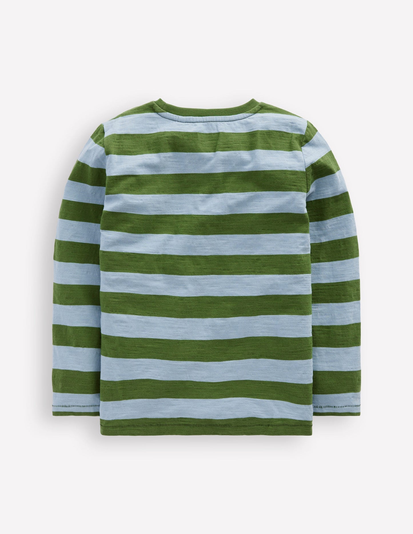 Boden Everyday Long Sleeve T-shirt - Glacier Blue/ Broccoli Green
