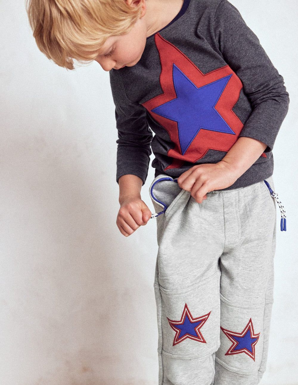 Boden Warrior Knee Joggers - Grey Star Knee