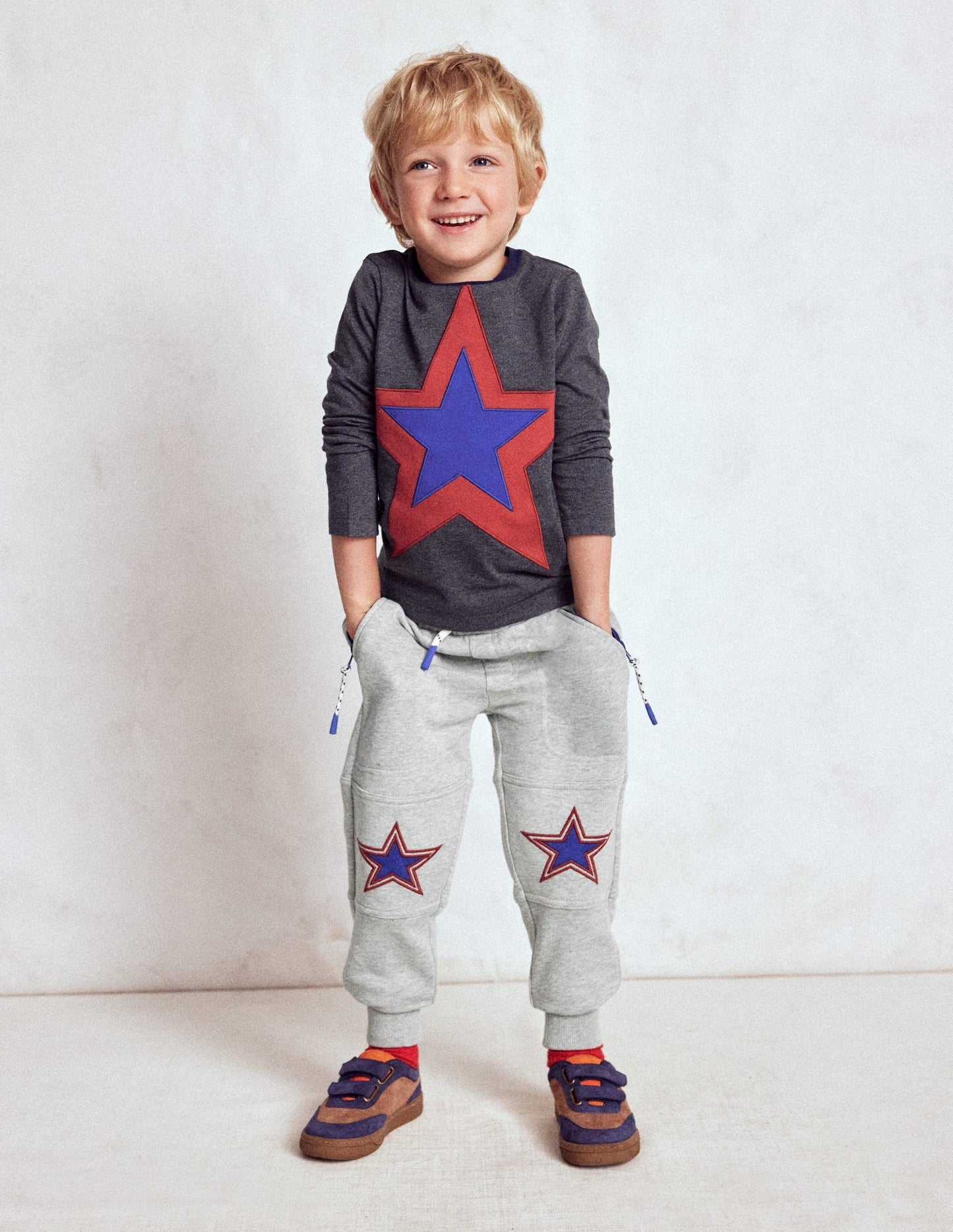 Boden Warrior Knee Joggers - Grey Star Knee