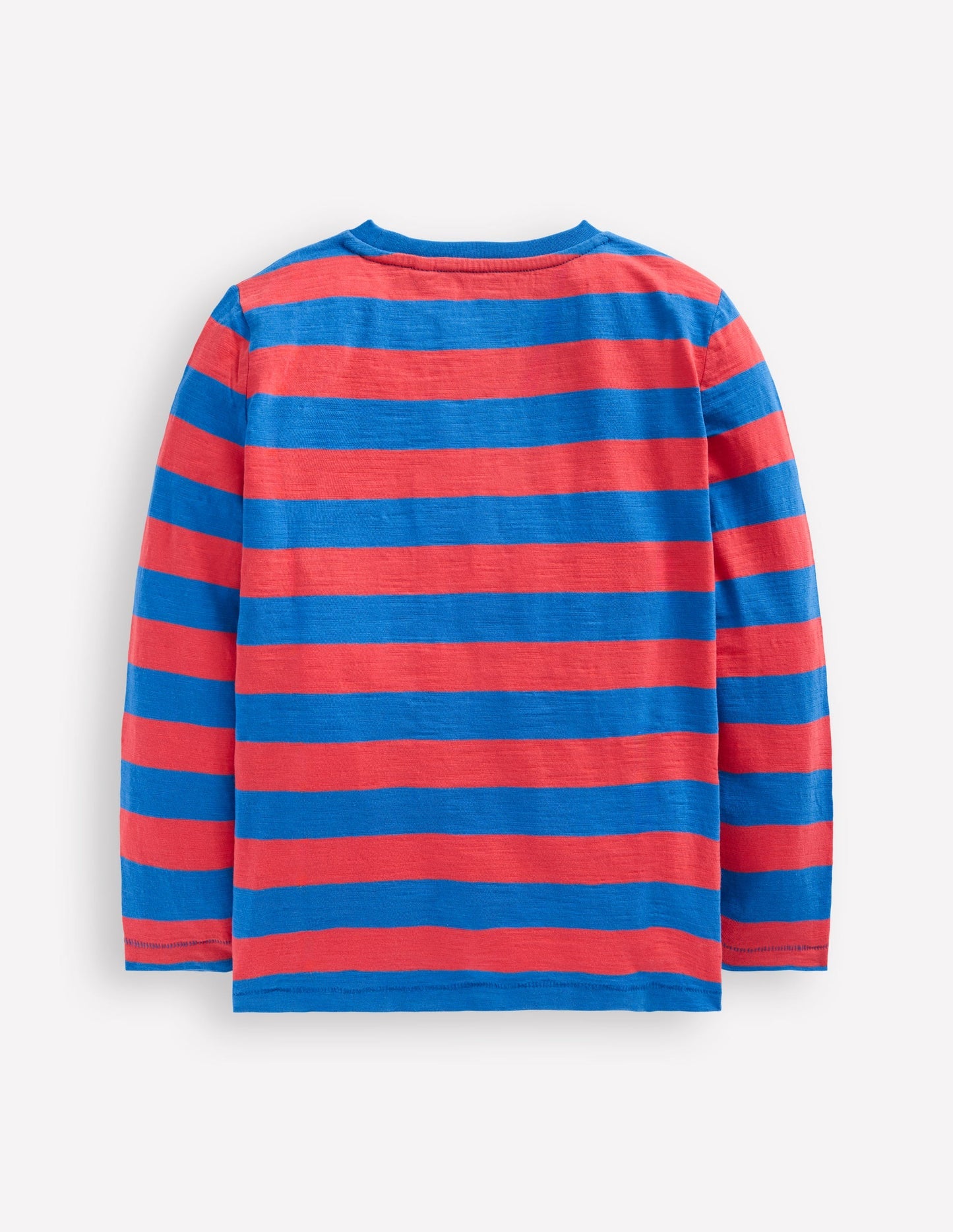 Boden Everyday Long Sleeve T-shirt - Kingfisher Blue/ Jam Red