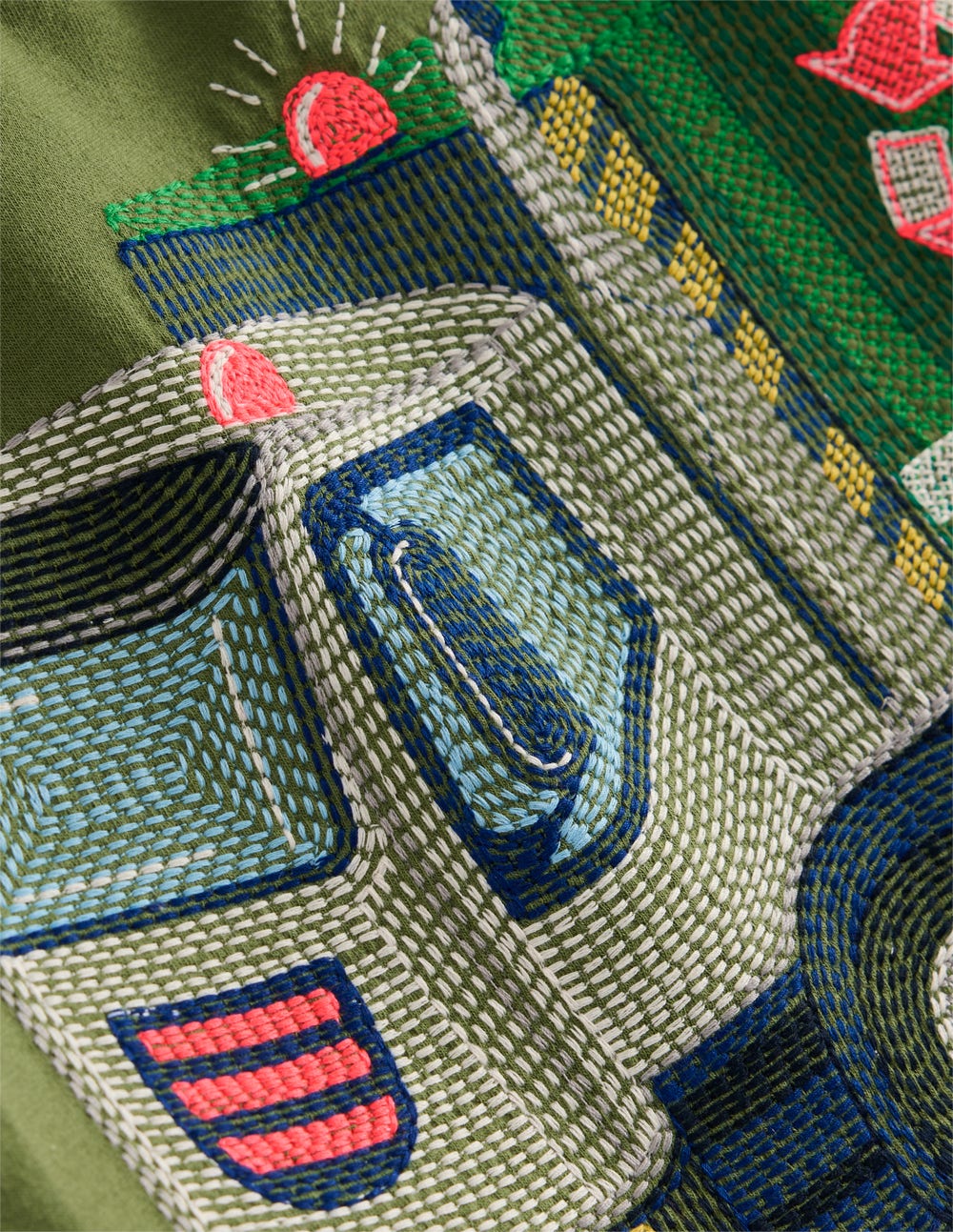 Boden Superstitch T-shirt - Safari Green Recycling Truck