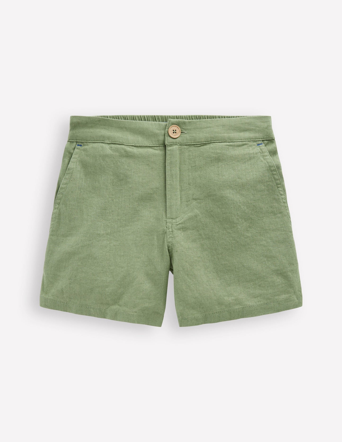 Boden Cotton Linen Shorts - Newt Green