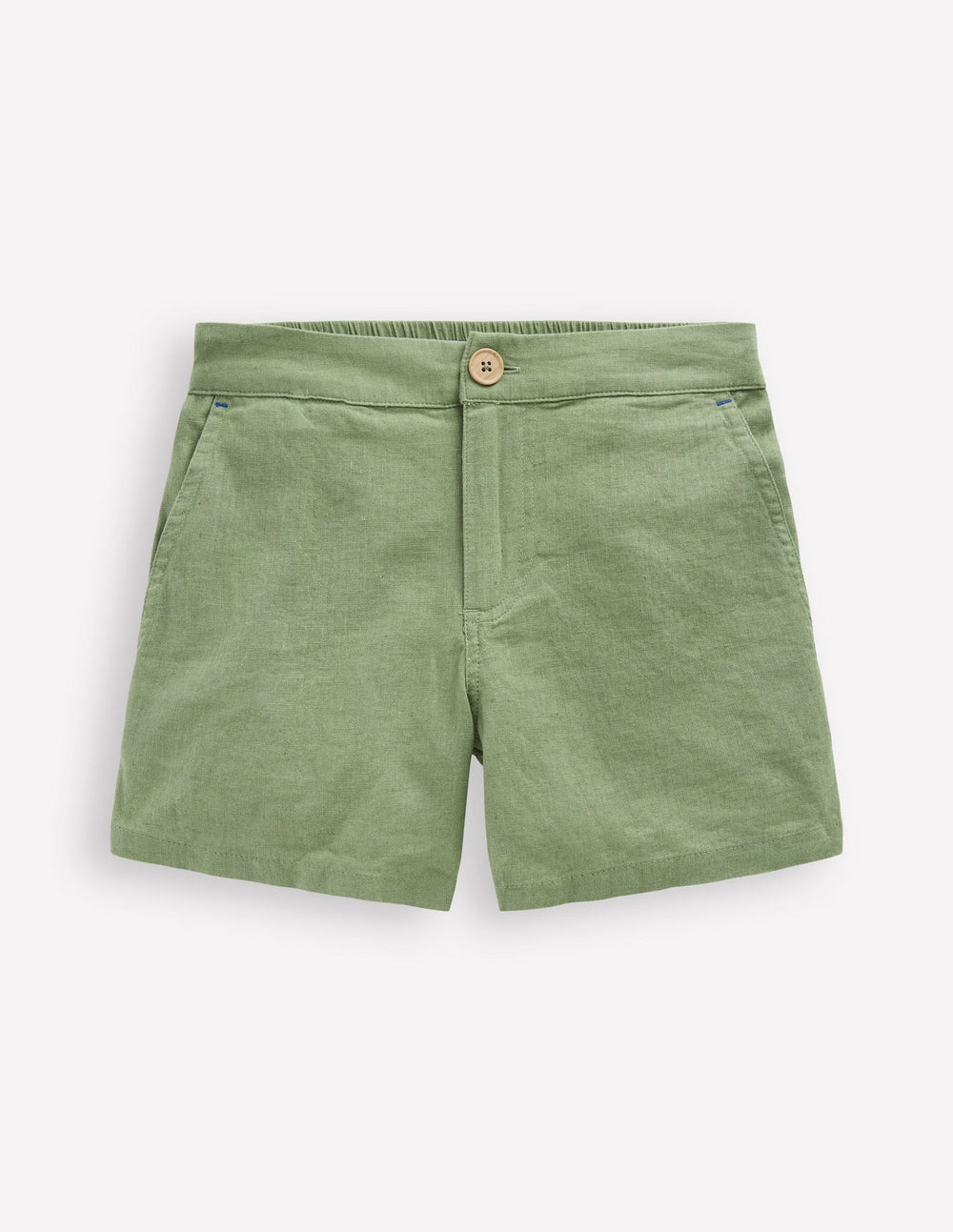Boden Cotton Linen Shorts - Newt Green
