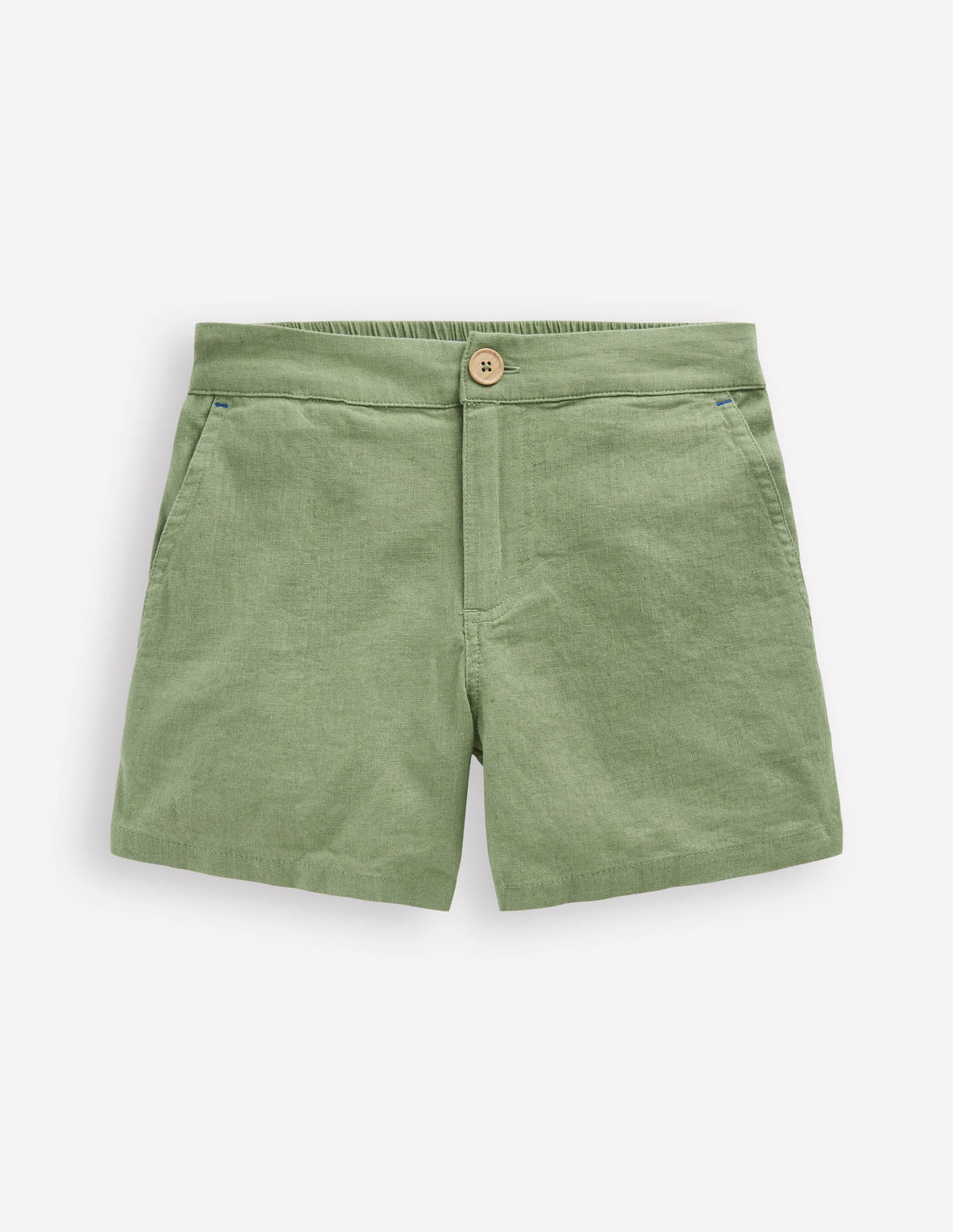 Boden Cotton Linen Shorts - Newt Green