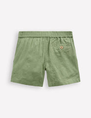 Boden Cotton Linen Shorts - Newt Green