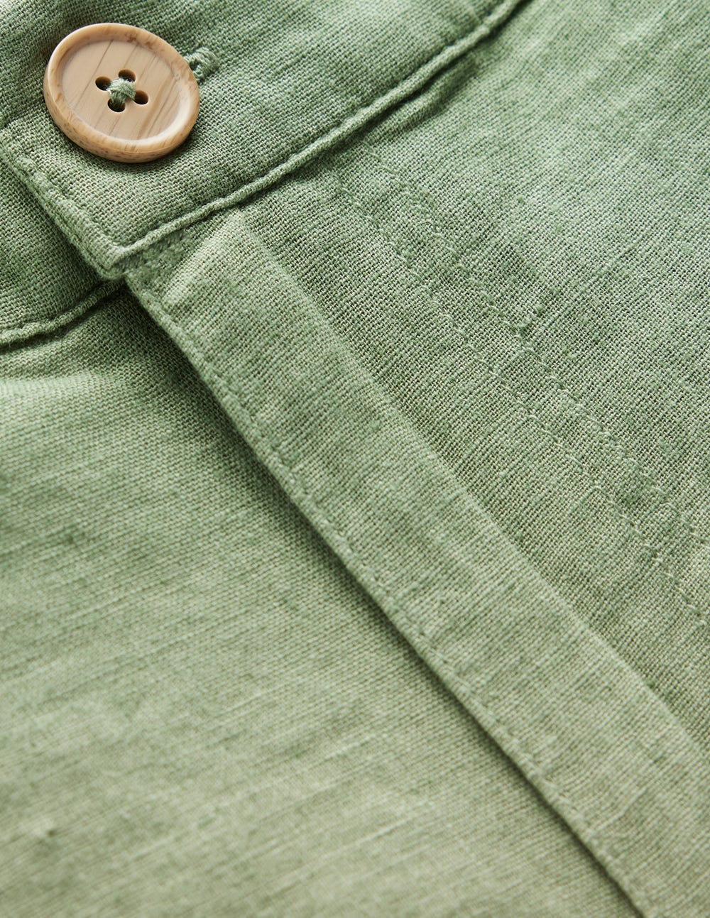 Boden Cotton Linen Shorts - Newt Green