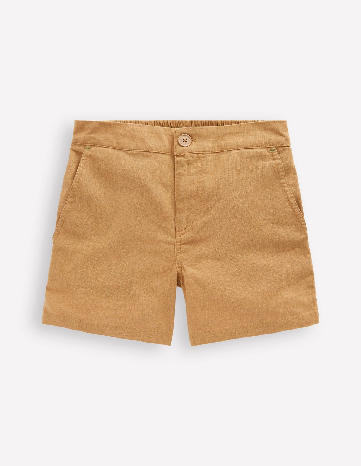 Boden Cotton Linen Shorts - Hazelnut Brown