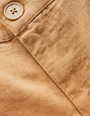 Boden Cotton Linen Shorts - Hazelnut Brown