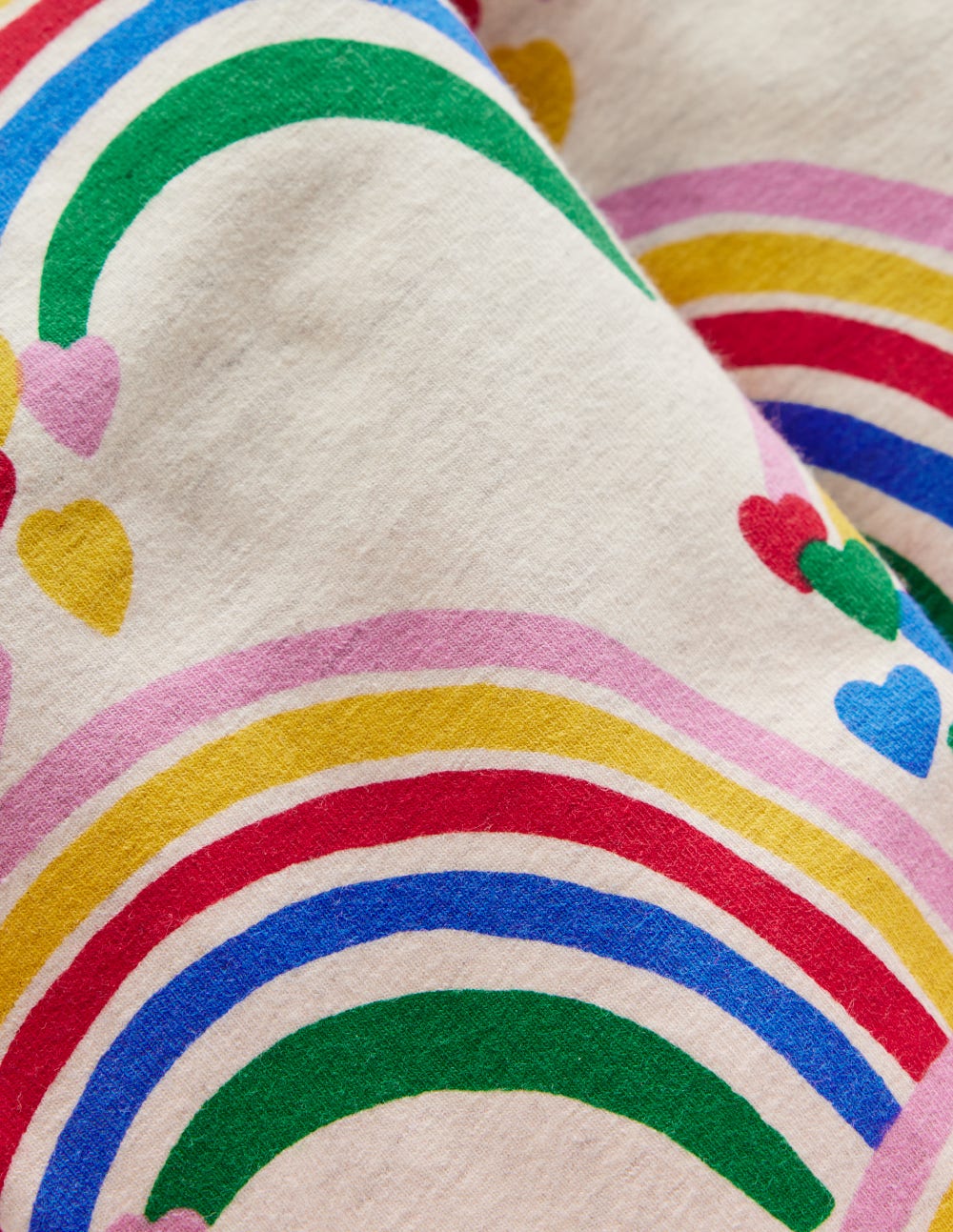 Boden Fun Leggings - Oatmeal Marl Rainbow Hearts