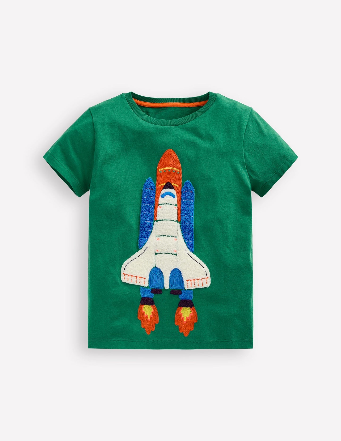 Boden Short Sleeve Bouclé T-shirt - Shady Green Rocket
