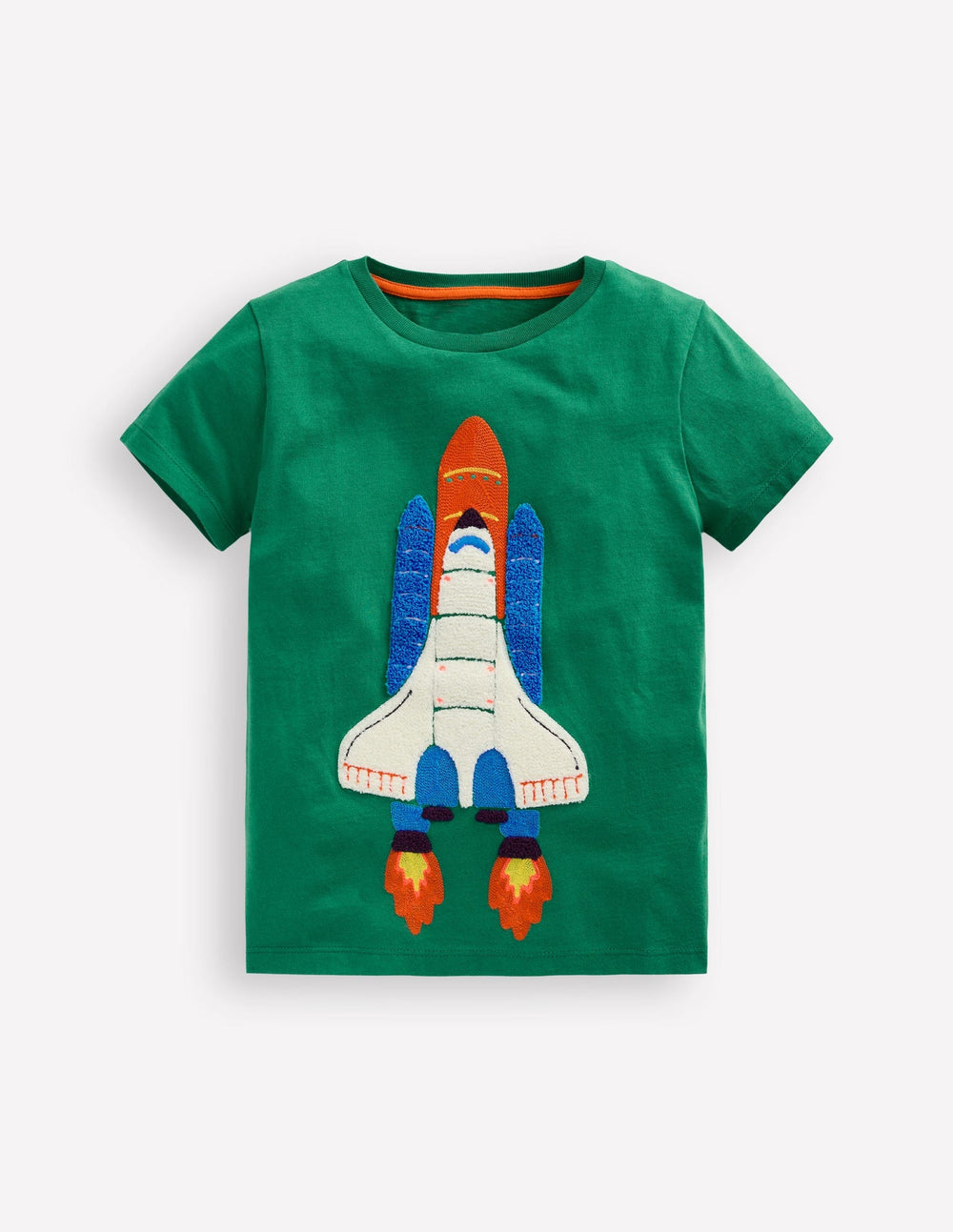 Boden Short Sleeve Bouclé T-shirt - Shady Green Rocket
