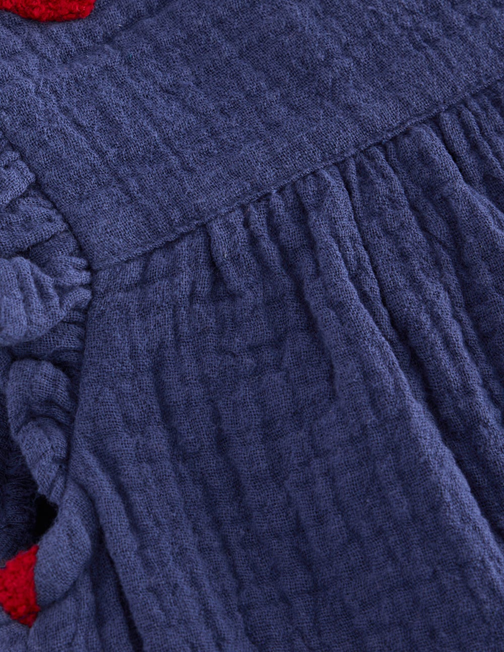 Boden Ruffle Sleeve Romper - Navy Hearts
