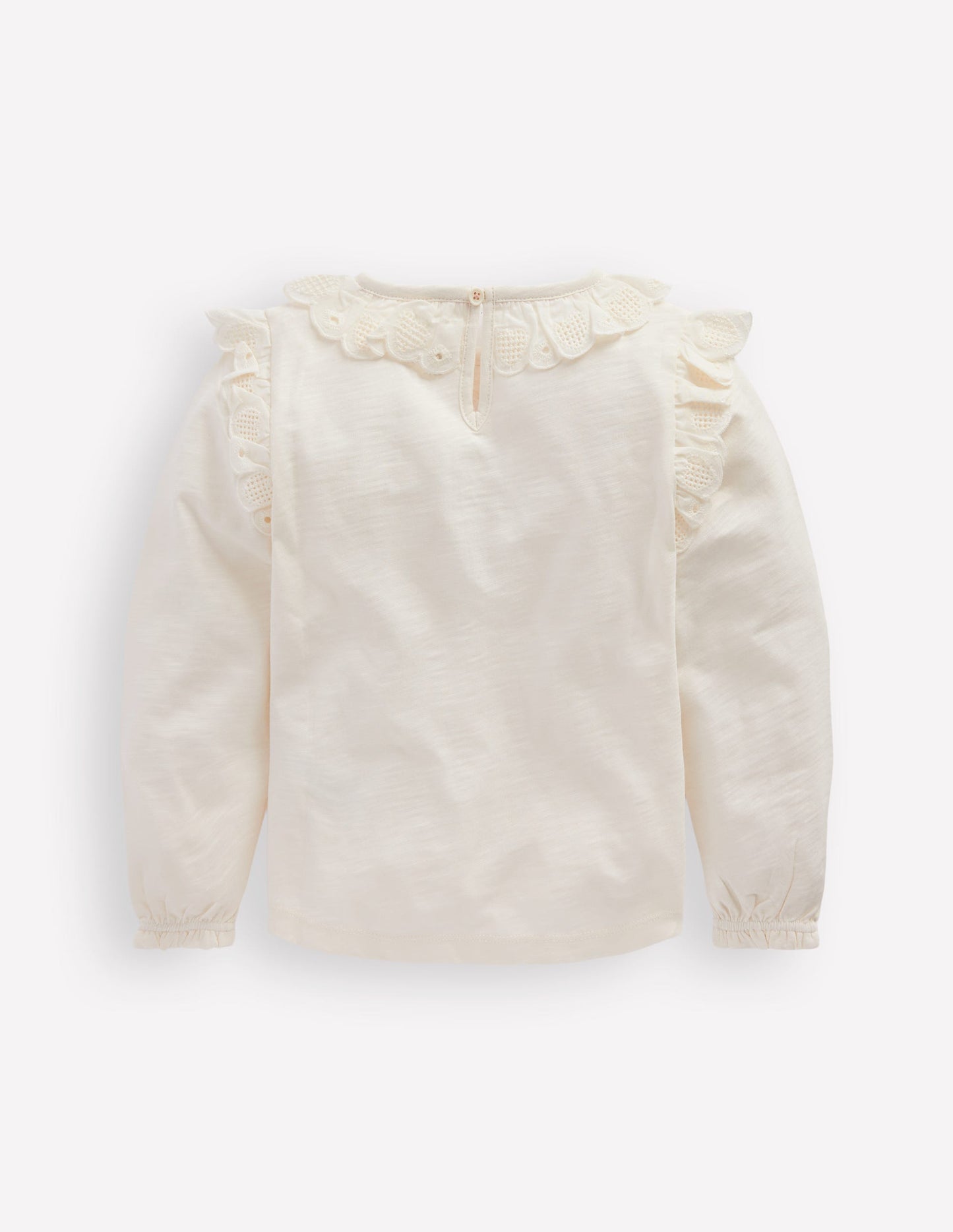 Boden Broderie Heart Trim Top - Soft Ivory