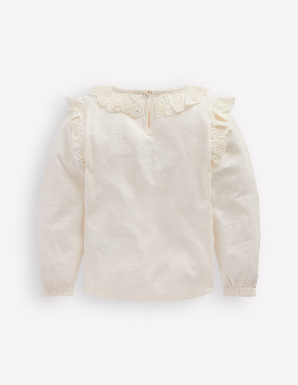 Boden Broderie Heart Trim Top - Soft Ivory