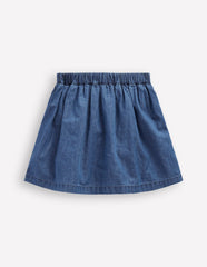 Boden Button - through Mini Skirt - Denim