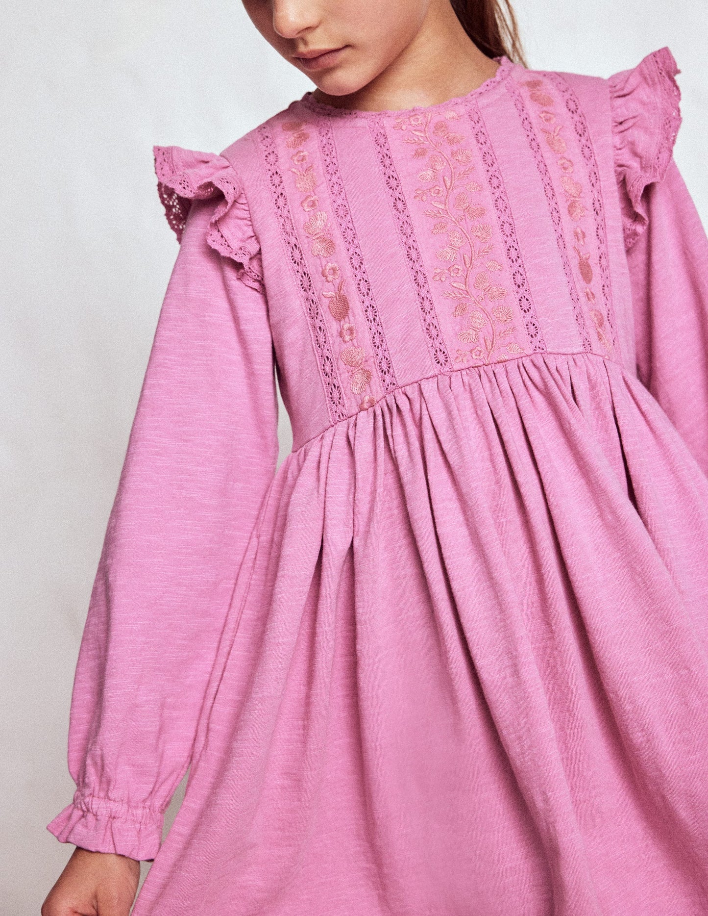 Boden Lace Trim Jersey Dress - Formica Pink