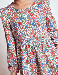Boden Posie Long Sleeve Jersey Dress - Rose Pink Flowerbed