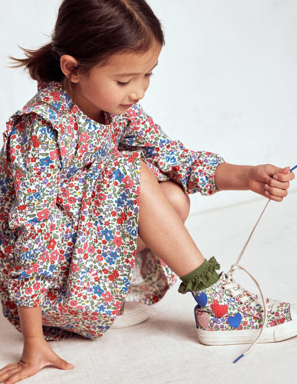 Boden Posie Long Sleeve Jersey Dress - Rose Pink Flowerbed