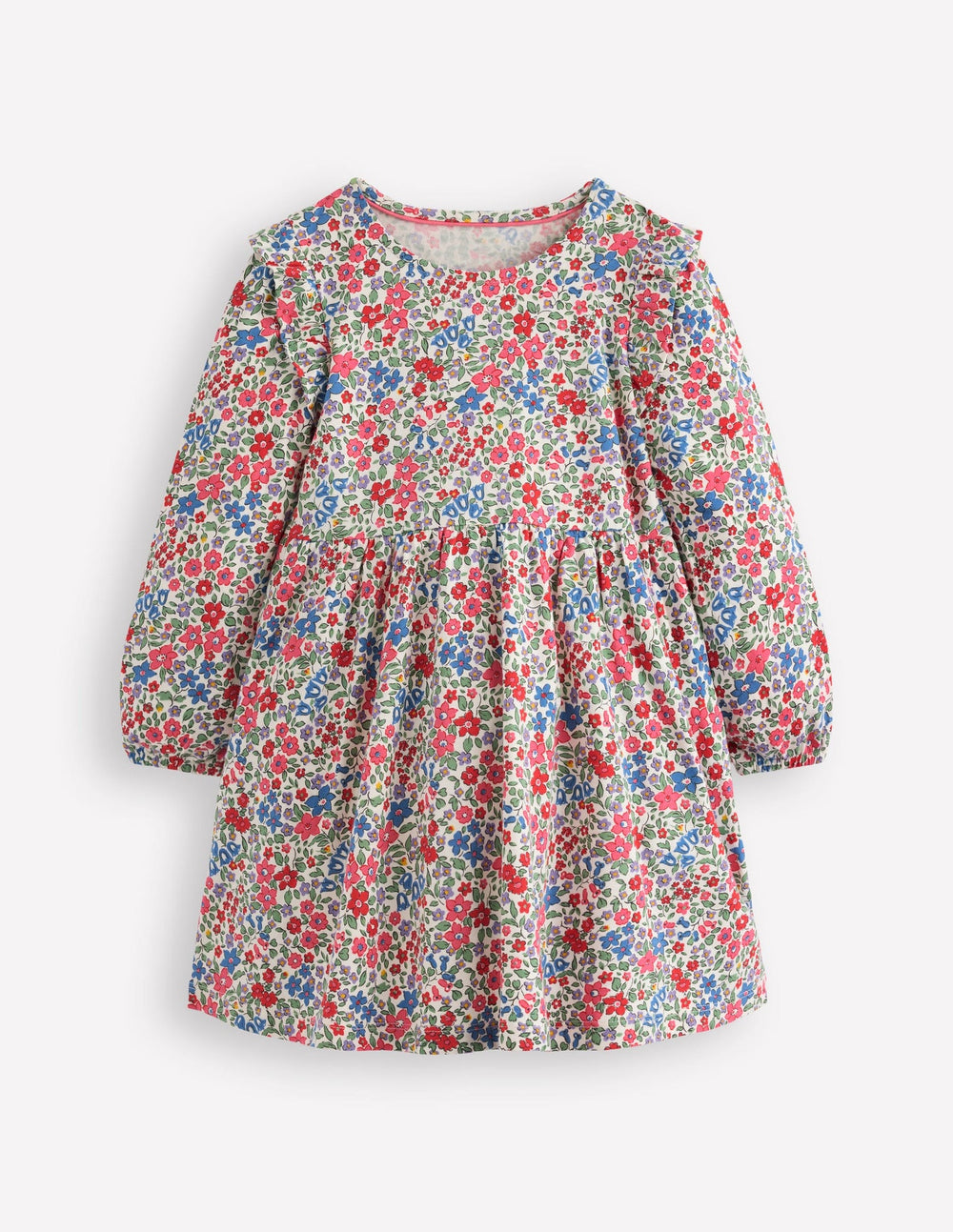 Boden Posie Long Sleeve Jersey Dress - Rose Pink Flowerbed