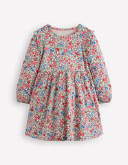 Boden Posie Long Sleeve Jersey Dress - Rose Pink Flowerbed