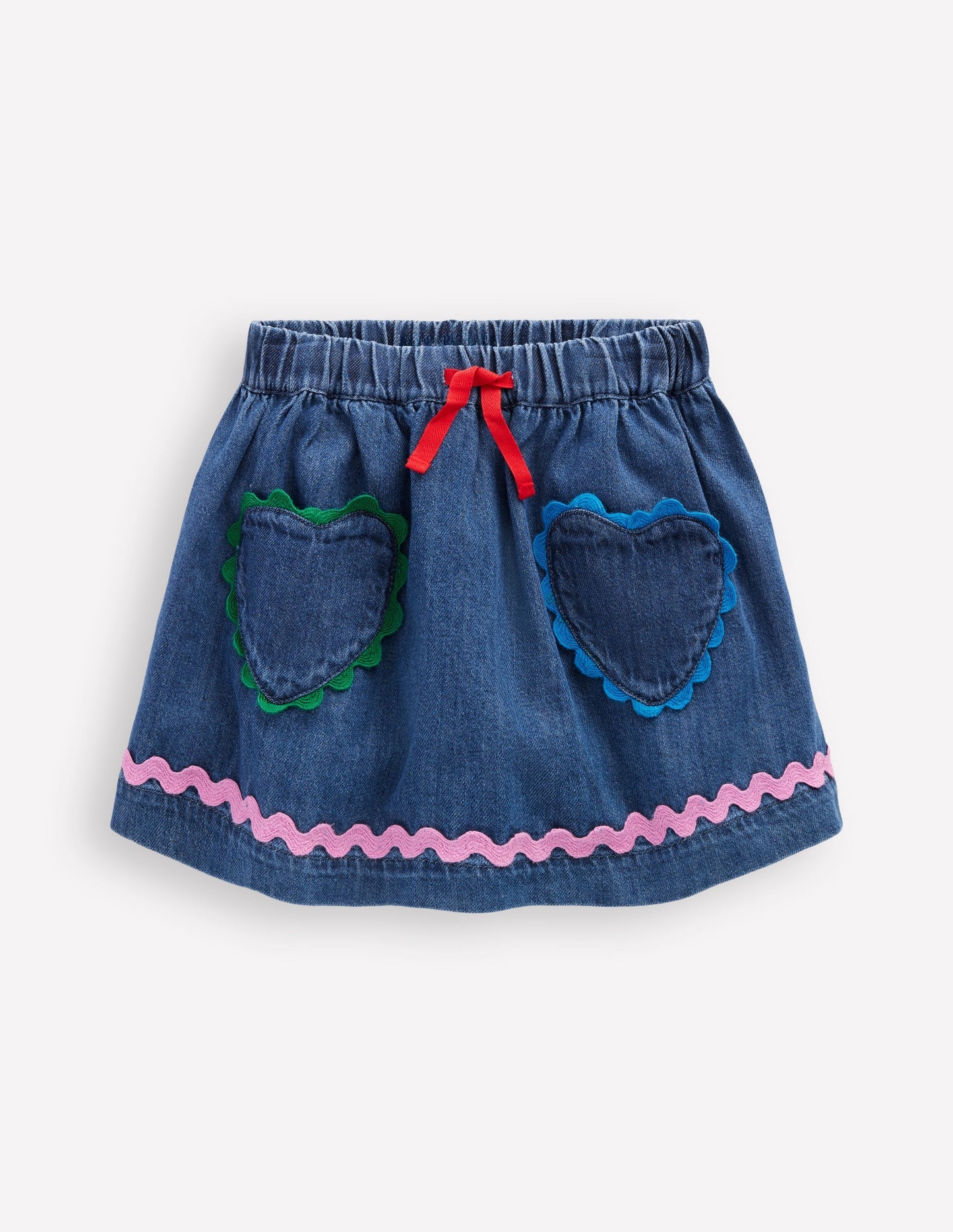 Boden Ric Rac Skirt - Mid Vintage Denim
