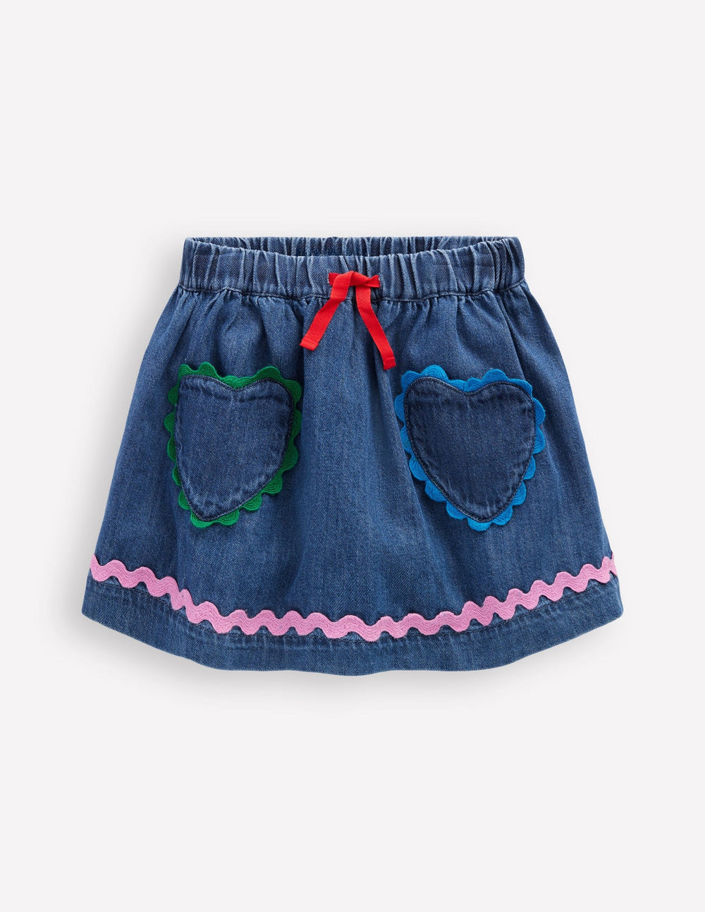 Boden Ric Rac Skirt - Mid Vintage Denim