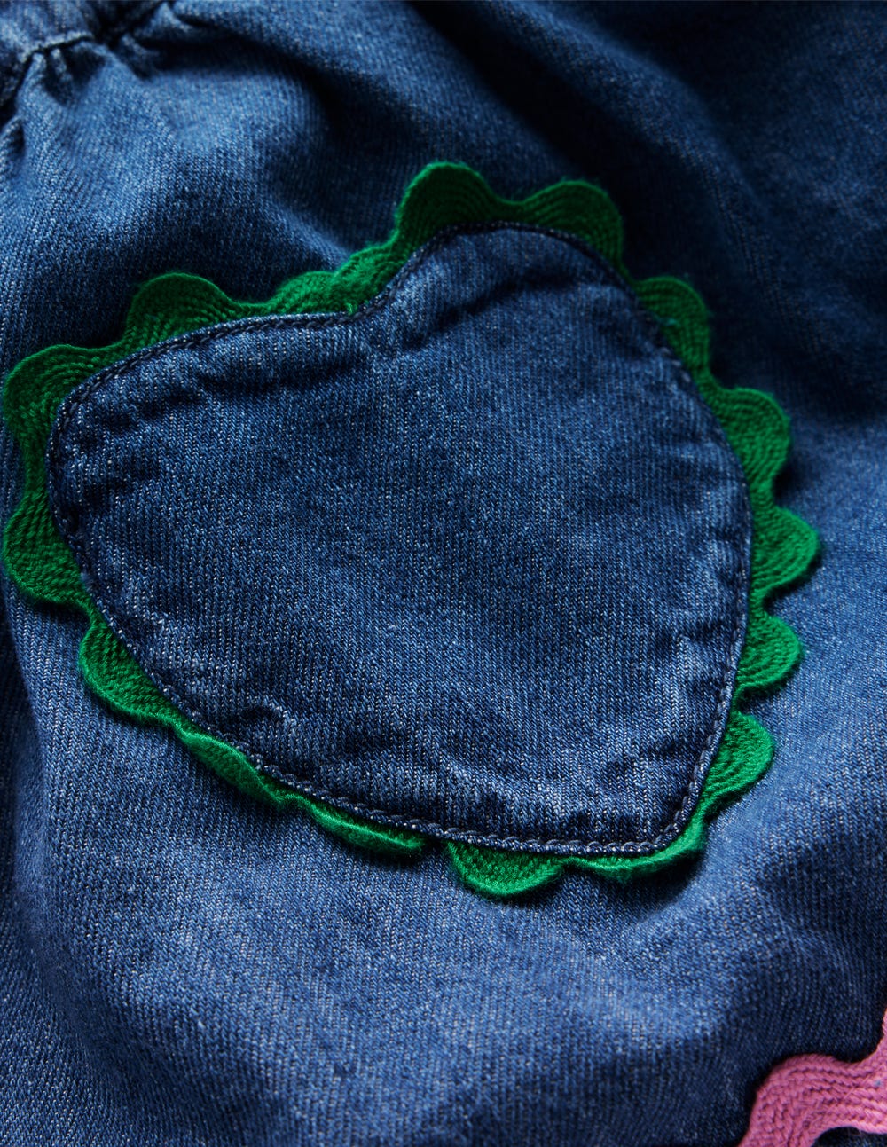 Boden Ric Rac Skirt - Mid Vintage Denim