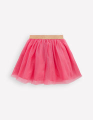 Boden Appliqué Tulle Skirt - Pink Flowers