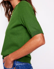 Boden Emilia Cotton Crew T-shirt - Promenade Green