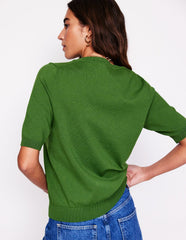 Boden Emilia Cotton Crew T-shirt - Promenade Green